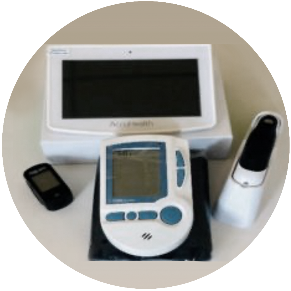 COVID-19 kit with RPM hub with built-in protocol, pulse oximeter, thermometer and blood pressure machine.